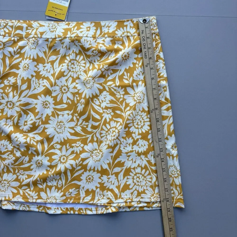 Rip Skirt Hawaii Womens XXL Yellow Floral Saffron Sun Wrap Beach Tropical NEW